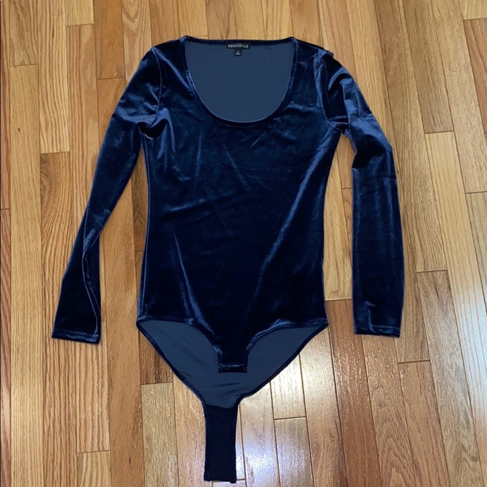 Jcrew navy velvet body suit - worn once